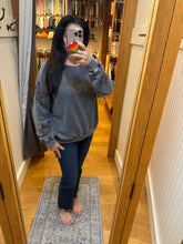 Easel Star Patched Washed Terry Pullover - Charcoal