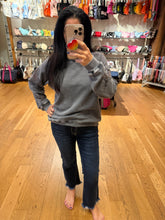 Easel Star Patched Washed Terry Pullover - Charcoal