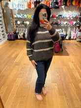 Vintage Havana Cool Brown Sweater W/ Mixed Media Stripe