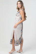 Lace Trim Open Back V Neck Maxi Dress - Ivory