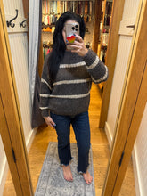 Vintage Havana Cool Brown Sweater W/ Mixed Media Stripe