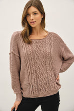 Chunky Cable Textured Knit Sweater - Ivory, Mocha, Gray