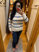 Lurex Striped Sweater - Cream/Blue or Cream/Mauve