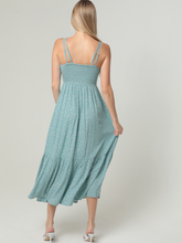 Lace Trim Bust Double Spaghetti Strap maxi Dress - Lagoon