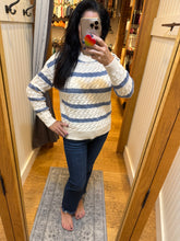 Lurex Striped Sweater - Cream/Blue or Cream/Mauve