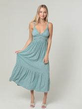 Lace Trim Bust Double Spaghetti Strap maxi Dress - Lagoon