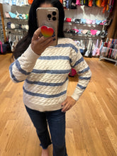 Lurex Striped Sweater - Cream/Blue or Cream/Mauve