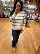 Lurex Striped Sweater - Cream/Blue or Cream/Mauve
