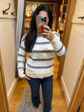 Lurex Striped Sweater - Cream/Blue or Cream/Mauve