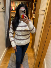 Lurex Striped Sweater - Cream/Blue or Cream/Mauve