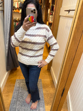 Lurex Striped Sweater - Cream/Blue or Cream/Mauve