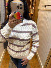 Lurex Striped Sweater - Cream/Blue or Cream/Mauve