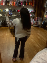 Lurex Striped Sweater - Cream/Blue or Cream/Mauve