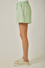 Washed Embroidery Terry Shorts - Washed Pistachio or Washed Ice Blue
