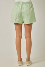 Washed Embroidery Terry Shorts - Washed Pistachio or Washed Ice Blue