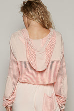 POL Open knit button down pocket hooded shirt top - Assorted Colors
