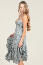 Twist Front Triangle Cutout Assymetrical Hem Dress - Blue Haze
