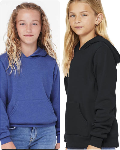 BELLA + CANVAS - Youth Sponge Fleece Hoodie - Royal or Black