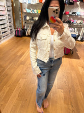 Monochromatic Tweed Fringe Edged Collar Jacket -= Cream/White