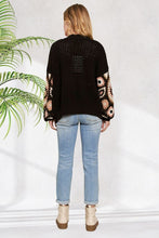 Multi Color Sleeve Crochet Cardigan - Black or Off White