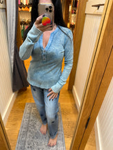 Washed Thermal Henley Top - Assorted Colors