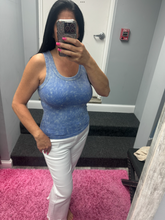 ZENANA 2 WAY NECKLINE WASHED RIBBED CROPPED TANK TOP - ASSORTED COLORS