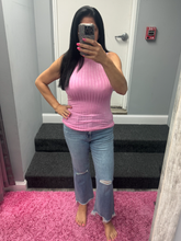 RIBBED SLEEVELESS TANK TOP WITH EXPOSED SEAM - ASSORTED COLORS