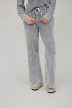 Washed High Waist Drawstring Lounge Pants - Charcoal Or Indigo Blue