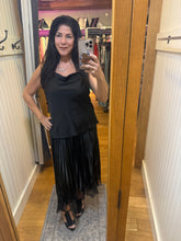 Cowl Neck Satin Cami Top - Black