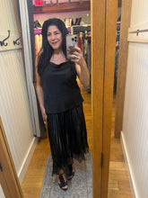 Cowl Neck Satin Cami Top - Black