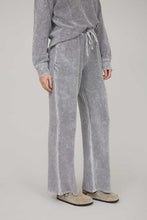 Washed High Waist Drawstring Lounge Pants - Charcoal Or Indigo Blue