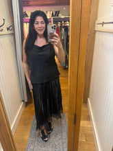 Cowl Neck Satin Cami Top - Black