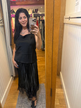Cowl Neck Satin Cami Top - Black