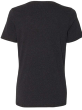 BELLA + CANVAS - Women's Relaxed Heather CVC V-Neck Tee - Black Heather