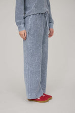 Washed High Waist Drawstring Lounge Pants - Charcoal Or Indigo Blue