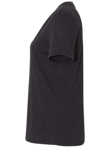 BELLA + CANVAS - Women's Relaxed Heather CVC V-Neck Tee - Black Heather