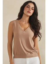 Luxeair Ribbed Relaxed V-Neck Tank Top- Assorted Colors