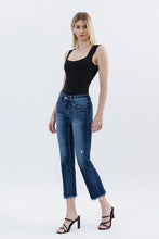 FLYING MONKEY LOW RISE UNEVEN RAW HEM SLIM STRAIGHT JEANS - STUNNED