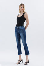 FLYING MONKEY LOW RISE UNEVEN RAW HEM SLIM STRAIGHT JEANS - STUNNED