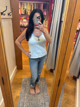Henley Neck Washed Tank Top - Mystree