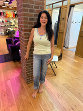 Henley Neck Washed Tank Top - Mystree
