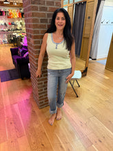 Henley Neck Washed Tank Top - Mystree