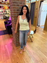 Henley Neck Washed Tank Top - Mystree
