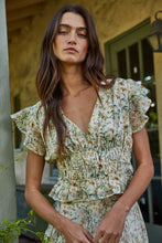 Sereia Floral Top - Ivory/Green
