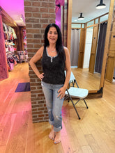 Henley Neck Washed Tank Top - Mystree