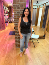 Henley Neck Washed Tank Top - Mystree