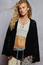 POL Relaxed Fit Open Cardigan In Chenille - Almond or Black