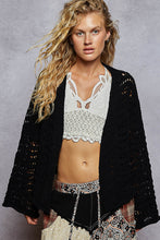 POL Relaxed Fit Open Cardigan In Chenille - Almond or Black