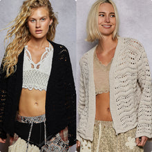 POL Relaxed Fit Open Cardigan In Chenille - Almond or Black