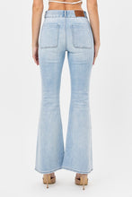 HIDDEN Light Wash Double Waistband Utility Pocket Flare